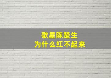 歌星陈楚生 为什么红不起来